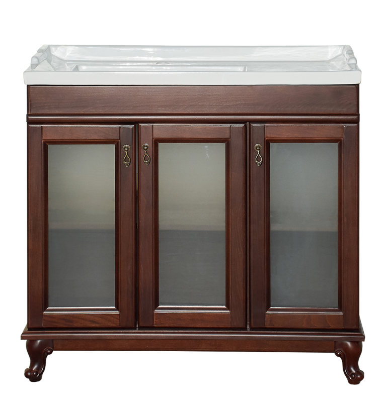 картинка Тумба Дублин 90 прямая орех стекло ум. Барселона 90 см L Misty 