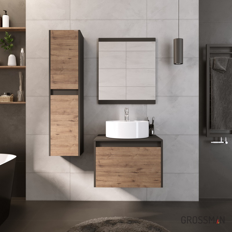 картинка Пенал подвесной Смарт-30 см универсальный веллингтон/графит Grossman 