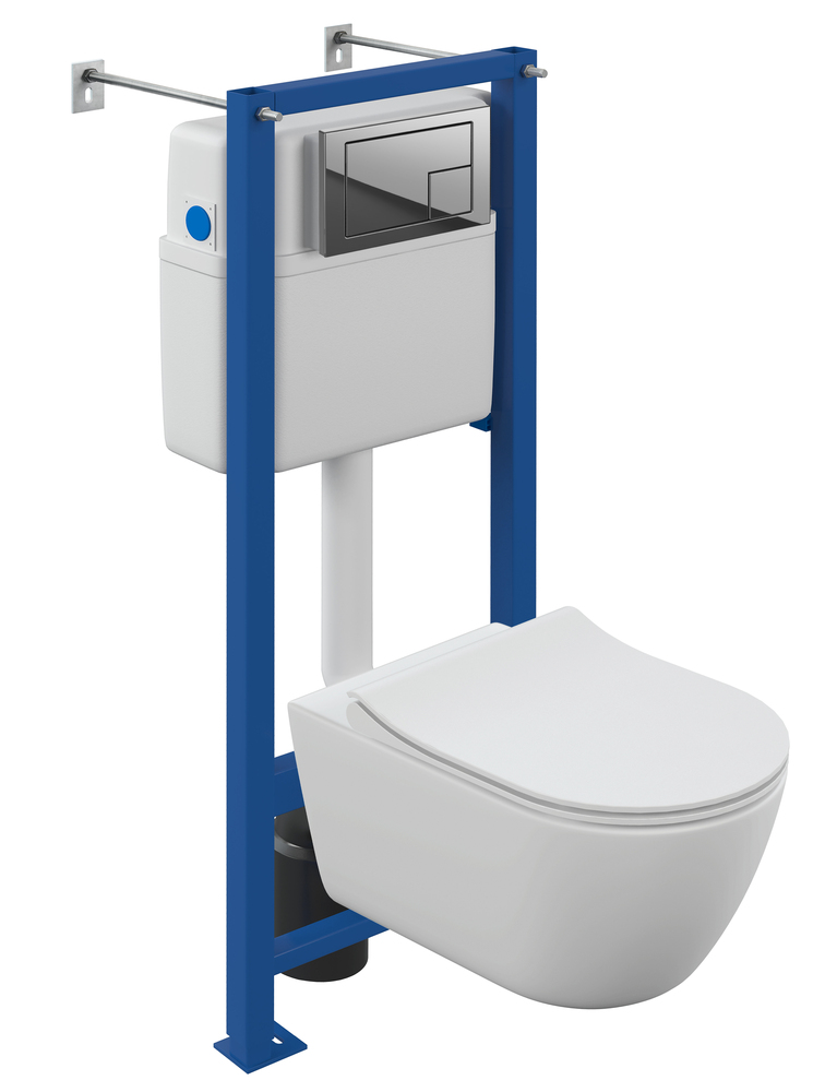 картинка Инсталляция Nature Oval Co DPL EO Slim Vector + кнопка Corner пласт. хром глянец 64576 Cersanit 