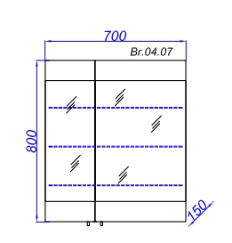 картинка Зеркало Бриг дуб седой В73/Gray Br.04.07/Gray Aqwella 