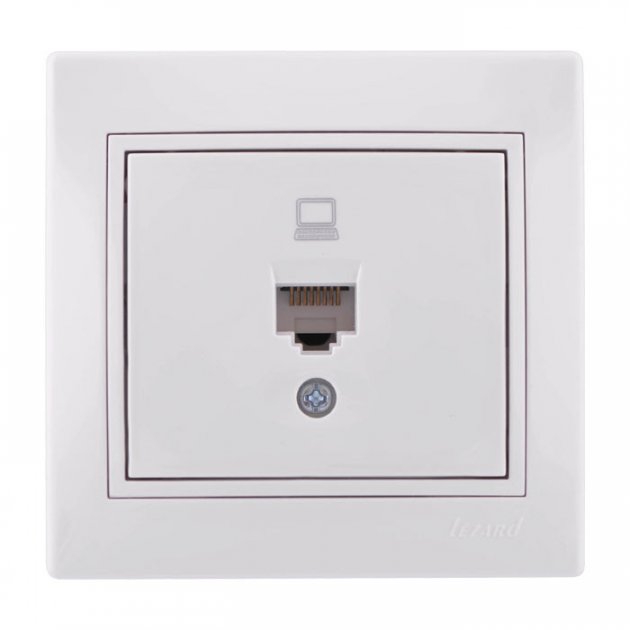 картинка Розетка комп 1-м RJ-45 белая-белая СП Мира 701 0202 139 