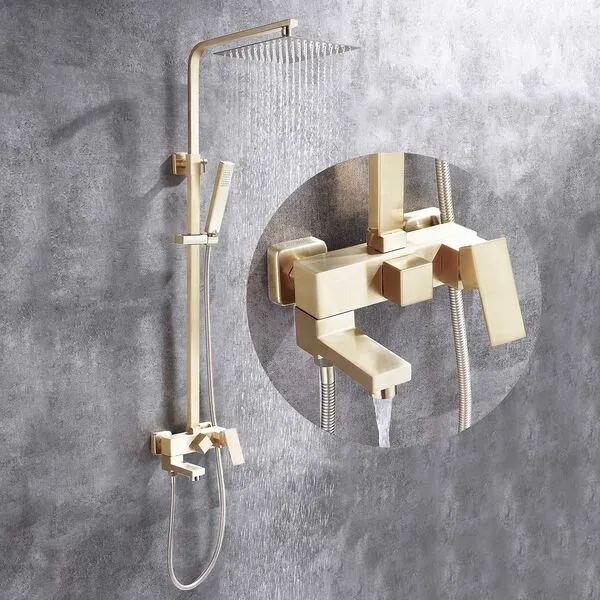 картинка Душевая стойка Daheim с изливом золото матовое AF8216G Abber 