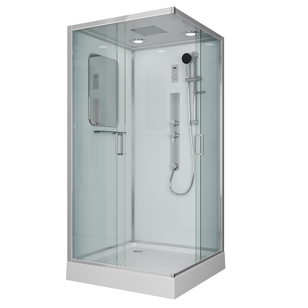 картинка Душ. кабина NG-6002-01Q (1000*1000*2100) низ. поддон стекло прозрачное 4 места Lux/Niagara 