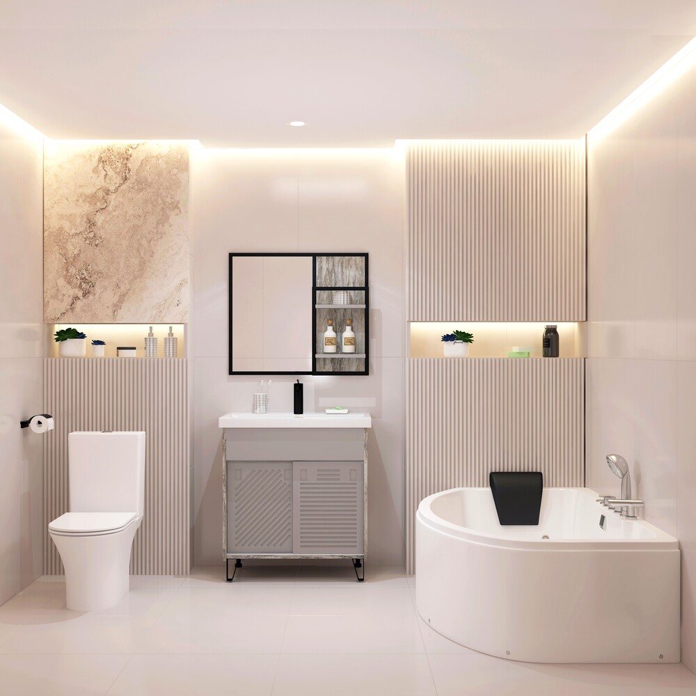 картинка Ванна OLB-842L ГМ 160*100*57 с нососом и переливом Eva Gold 