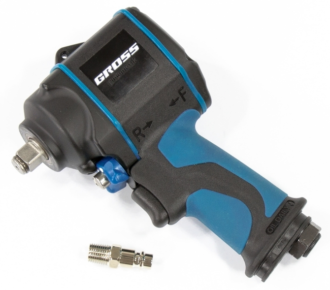 картинка Гайковёрт пневматический ударный G985 1/2 Twin Hammer 610 Нм 9000 об/мин композитный Gross 57440 