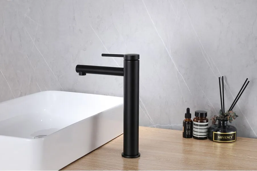 картинка Смеситель Emotion для накладной раковины, черный матовый AF8811B Abber 