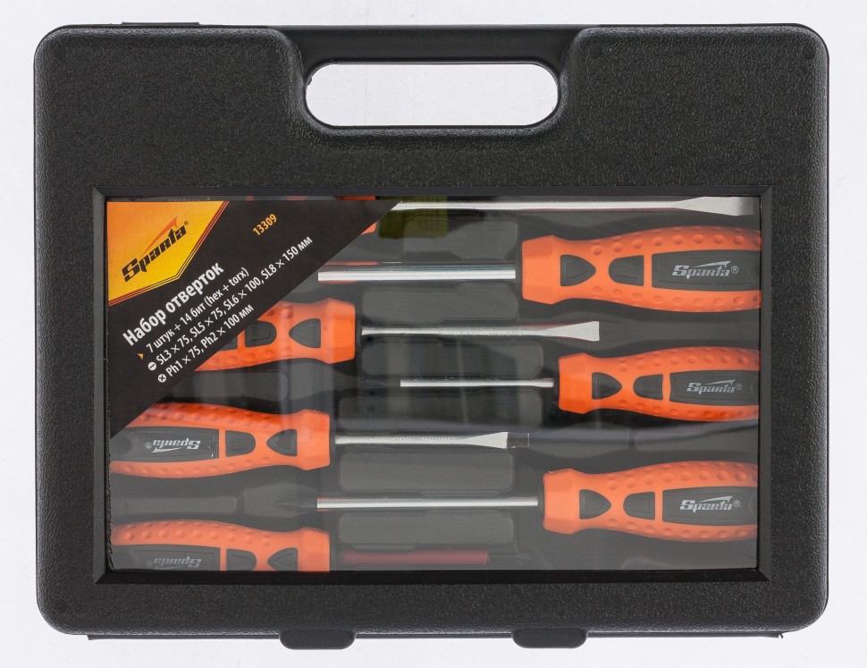картинка Набор отверток 2-х компонентные рукоятки 21 предмет Sparta 13309 