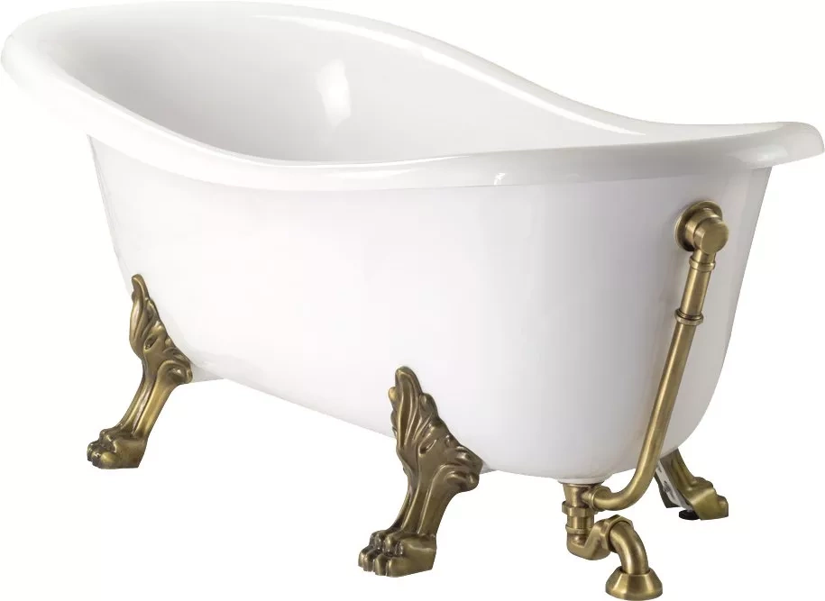 картинка Ванна Bella 170x80xH74 см. на лапах белая, слив/перелив бронза 23101 Migliore 