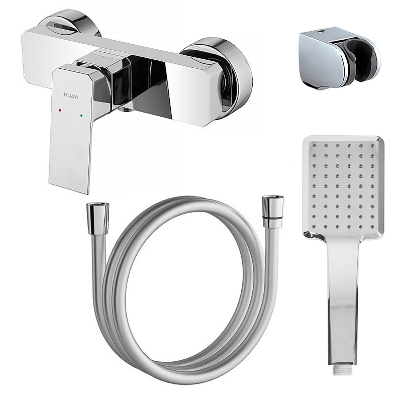 картинка Смеситель для душа Hardcore с полным душевым набором AZ-VKM338277C хром Azario 