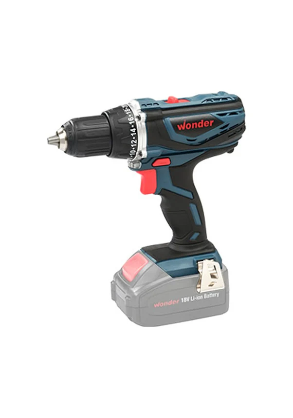 картинка Дрель-шуруповерт аккумуляторная без оборудования 18В Li Lon Wonder JD631018A 