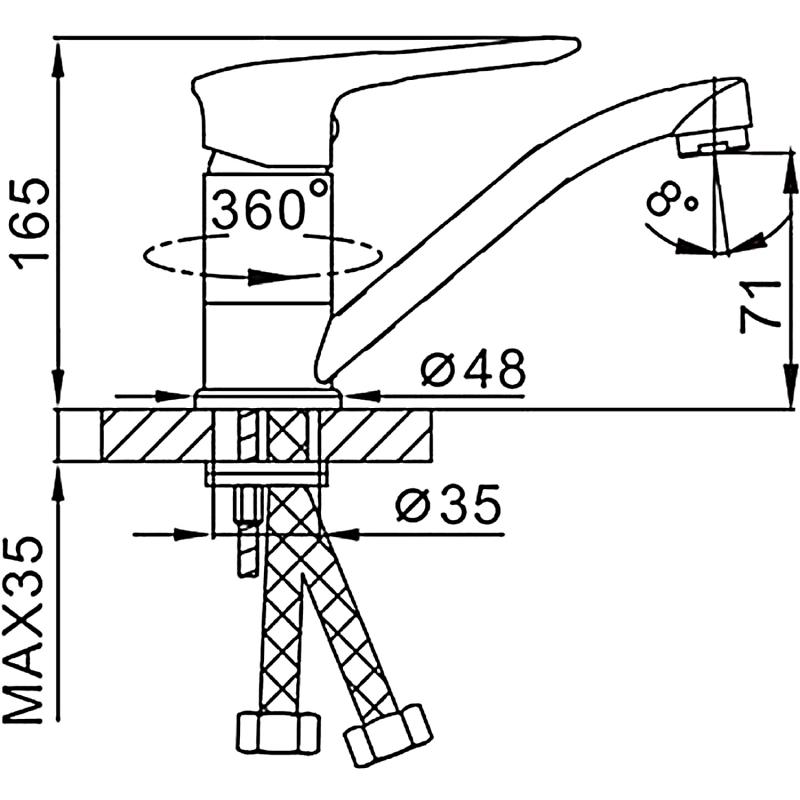 картинка Смеситель для умывальника Frap 4548 