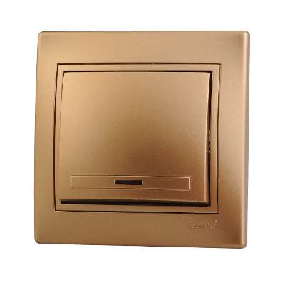 картинка Выключатель 1кл Мира с индикатором металл-золото 701 1313 111 