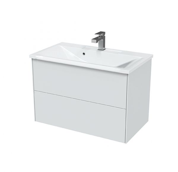 картинка Тумба Ultra 80 подвесная (2 ящ.) белая глянцевая ум. Next 80 Mirsant 