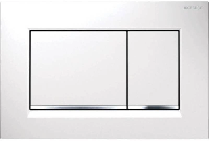 картинка Смывная клавиша, двойной смыв: белый,глянцевый хром Sigma30 115.883.KJ.1 Geberit 