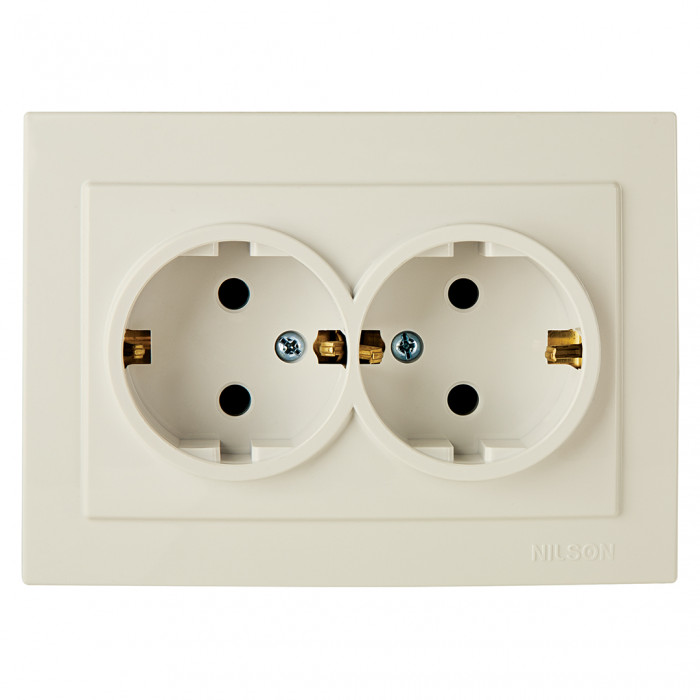 картинка Розетка 2-ая с/з с/п крем Touran Eko 24121025 