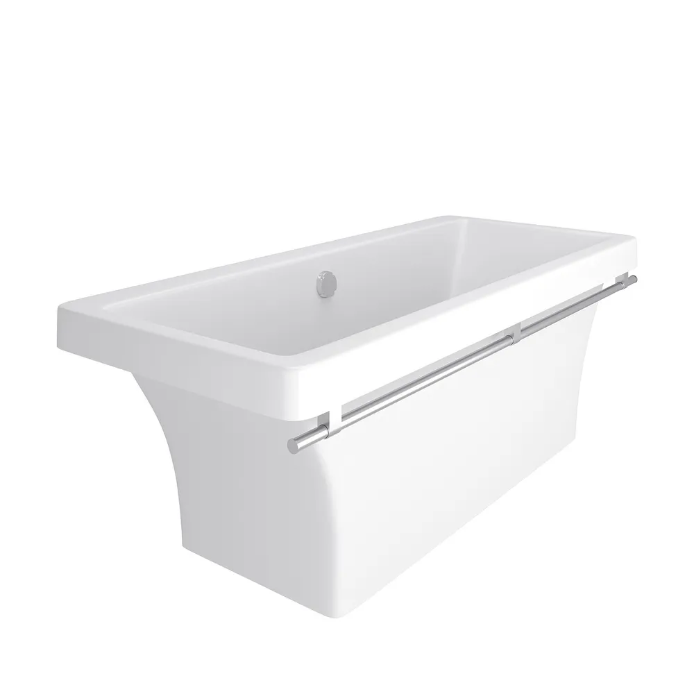 картинка Ванна Crete Nova Gel 179*79*63,5 белая хром полотенцедержатель AQUA DE MARCO 