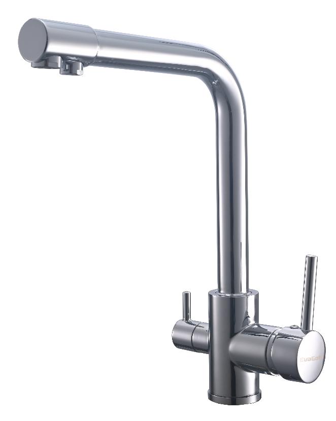 картинка Смеситель для кухни латунь, хром со встроен. фильтром краном под питьев. воду FK041C Eva Gold 