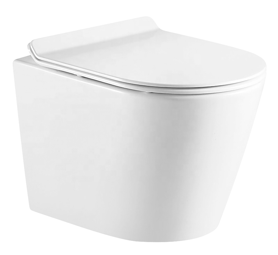 картинка Унитаз подвесной FONTI безободковый в комплекте с сиденьем микролифт, белый AZ-402W Azario 