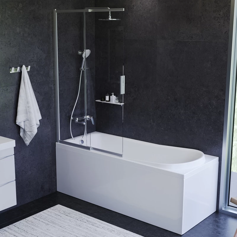 картинка Шторка на борт ванны 100 Like W80S-100PS-150MT раздвижная AM/PM 