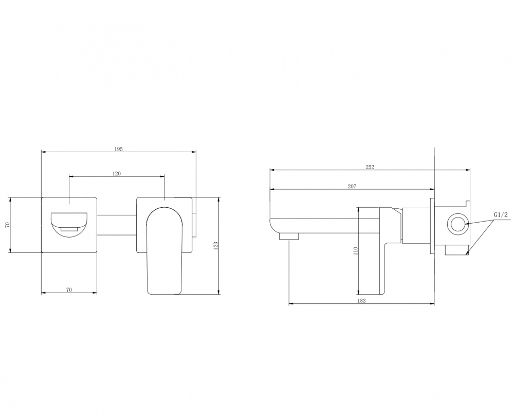 картинка Смеситель Weiss Insel для раковины скрытого монтажа, черный матовый AF8082B Abber 