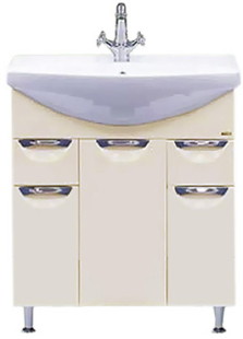 картинка Тумба Орхидея 75 2 ящ. корзина бежевый эмаль ум. Дрея/Лагуна 75 Misty 