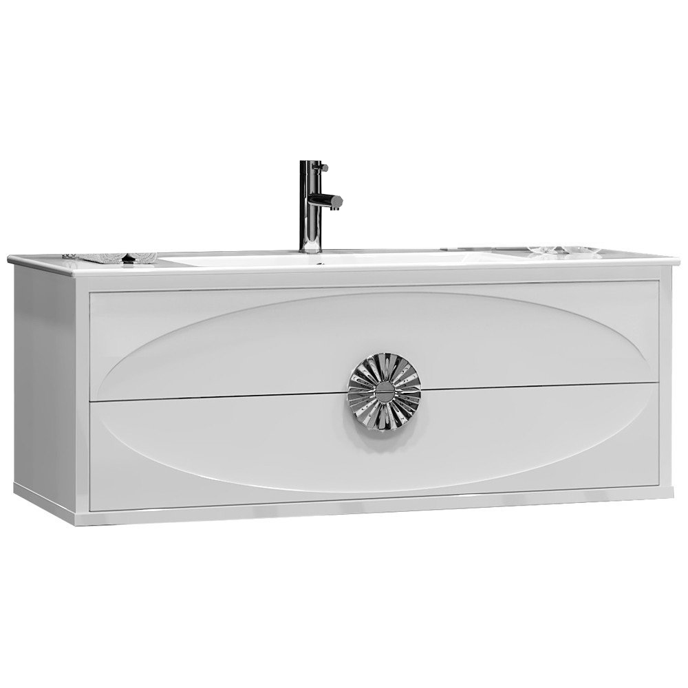 картинка Тумба подвесная Ибица 120 белое хром ум. Ibiza 121 бех ножек Opadiris 