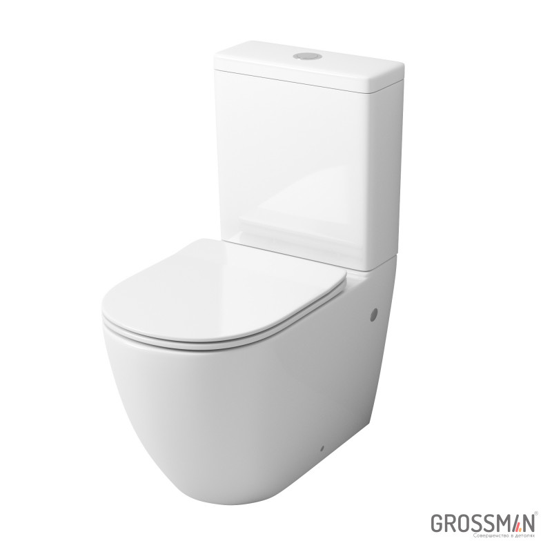картинка Унитаз напольный c тонкой крышкой из 2 мест GR-4446S Grossman 