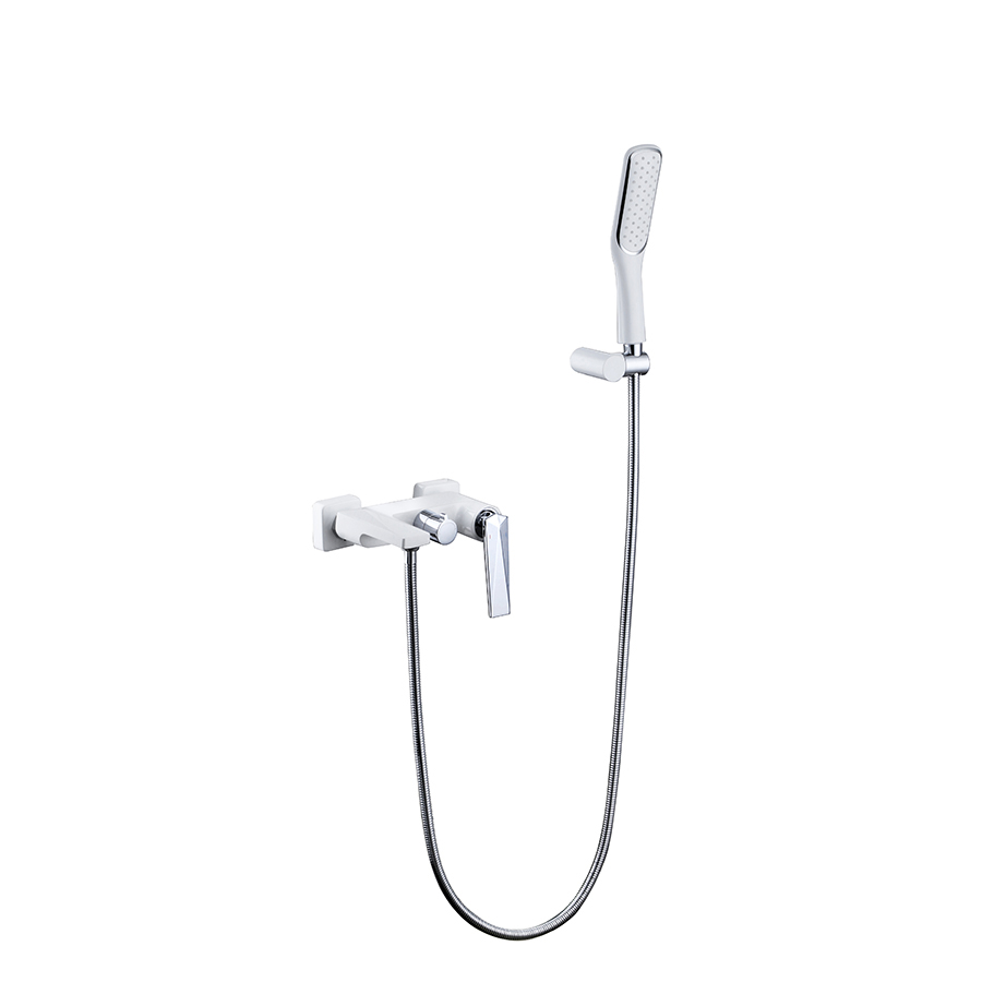 картинка Смеситель для ванны с душ гарнитуром Venturo белый хром 373-W Boheme 