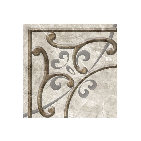 картинка Вставка керамическая Петра ПЕ004-01 угол светлый 41.8*41.8см 