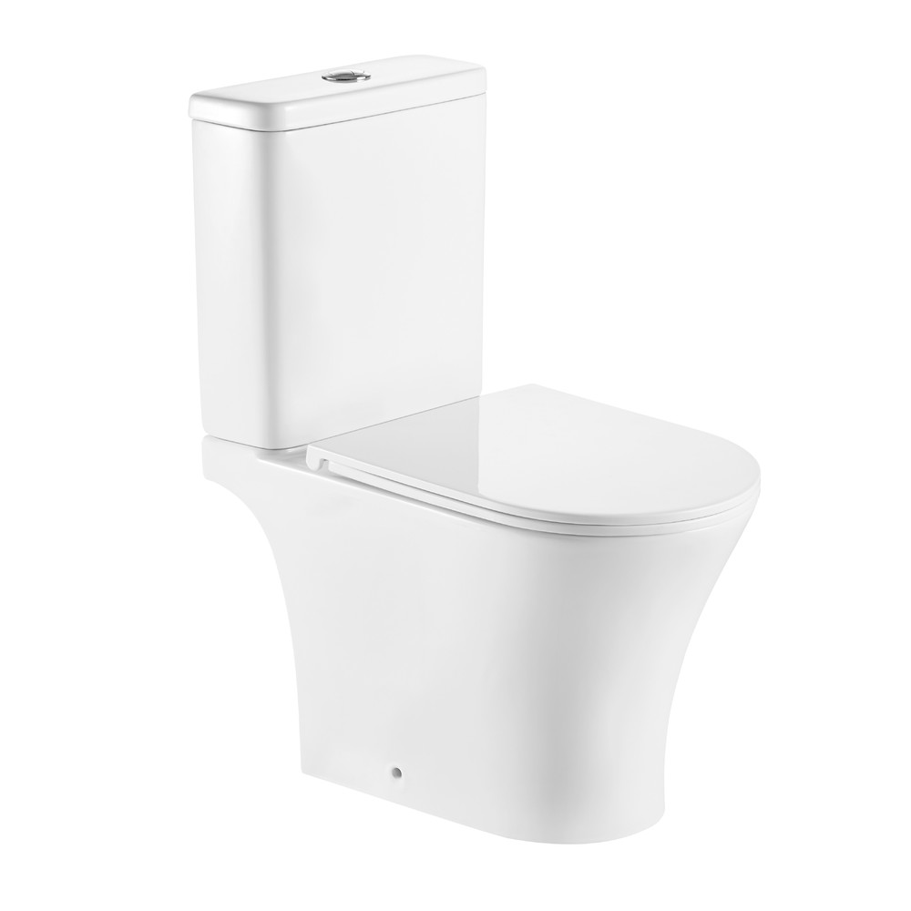 картинка Унитаз-компакт А2801, безободковый с сид. тонкое ДП, крепл., арматура, гориз. выпуск Eva Gold 