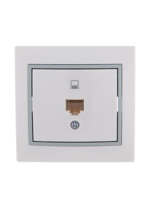 картинка Розетка комп 1-м СП Мира RJ-45 бел-сер 701 0215 139 