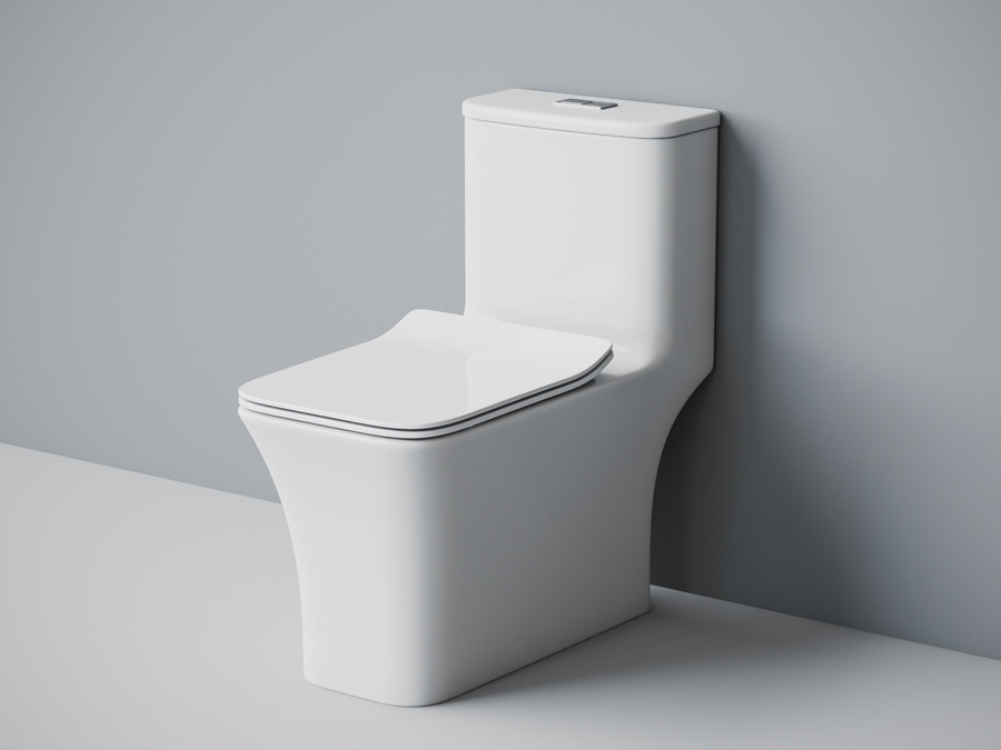 картинка Монолит SM9615 безободковый с гофрой и подводкой тонкое сиденье ДП с быстрым съемом Eva Gold 