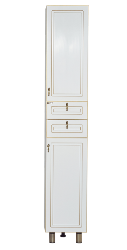 картинка Пенал Париж 35 R белая патина с 2 ящиками,б/к Misty 