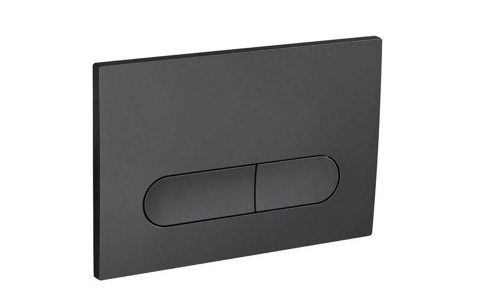 картинка Кнопка смыва 04 пластик овал черный матовый для инсталляции 400 и 500 Eva Gold 