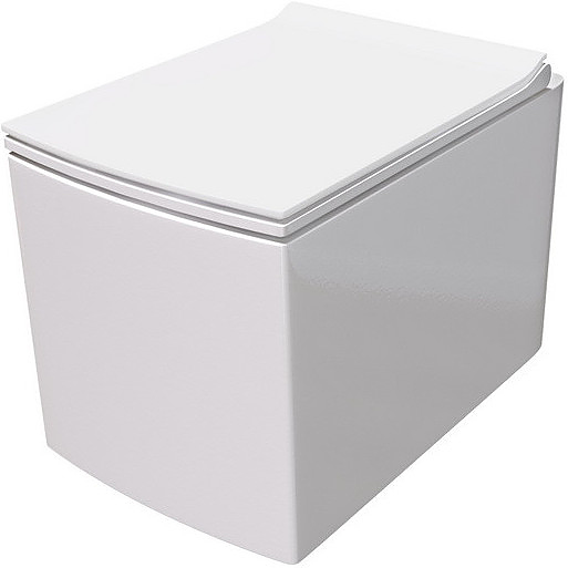 картинка Унитаз подвесной GR-4460S белый безободковый с тонкой крышкой 1 место Grossman 