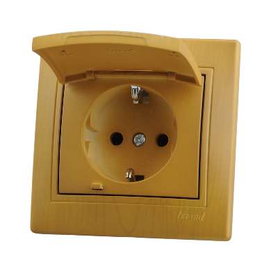 картинка Розетка 1-м с/з с крышкой керам ольха СП Мира 701 0701 123 