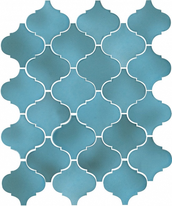 картинка Мозаика керамическая Арабески Майолика 65005 голубой глянцевый 26*30см (0.59м2/10шт) 