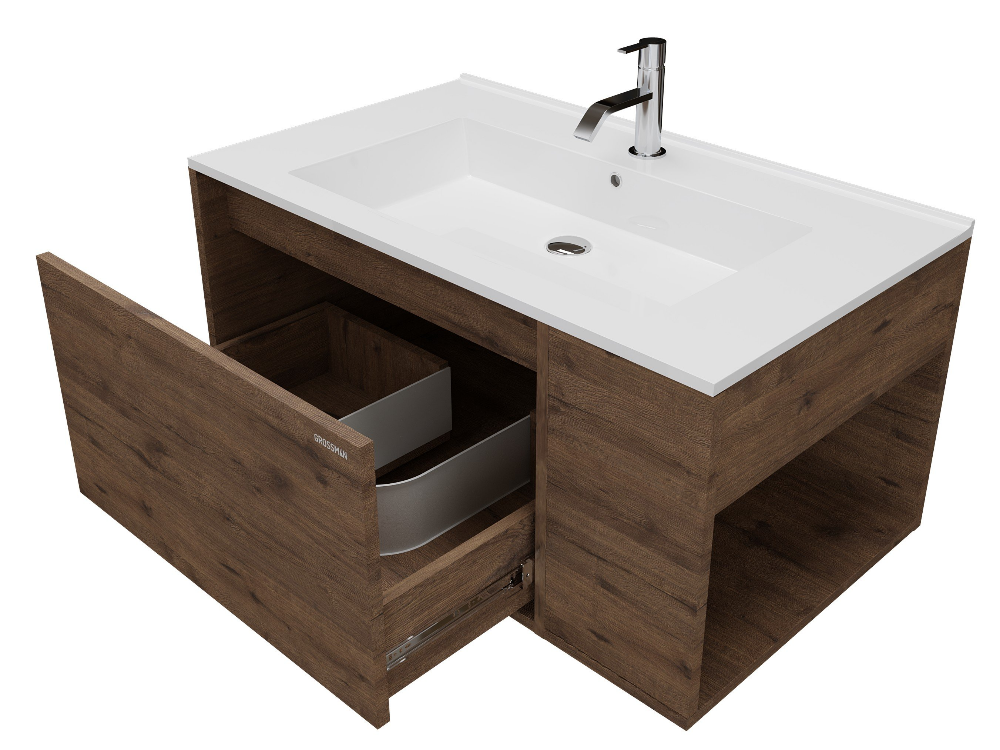 картинка Тумба подвесная Тенза 85 с 1-м ящ. веллингтон (ум. Оскар 85) Grossman 