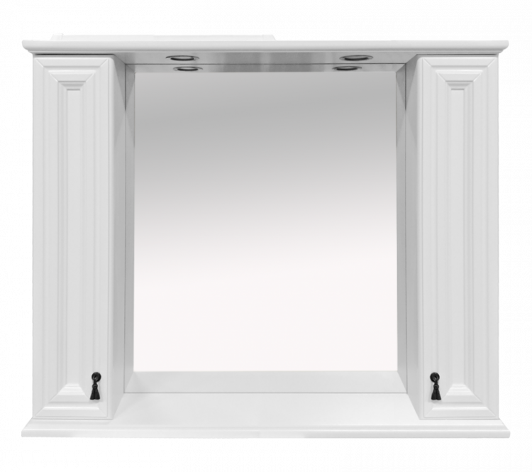картинка Зеркало ЛУВР 105 с 2-мя шкафчикам белый Misty 