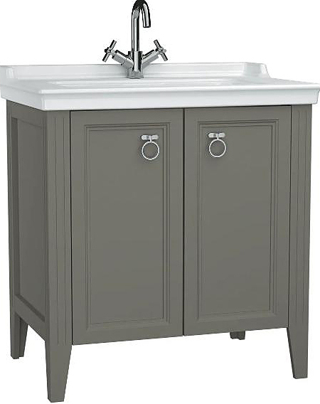 картинка Тумба подвесная Valarte 80 с раковиной серый матовый 7802B003-0001 Vitra 