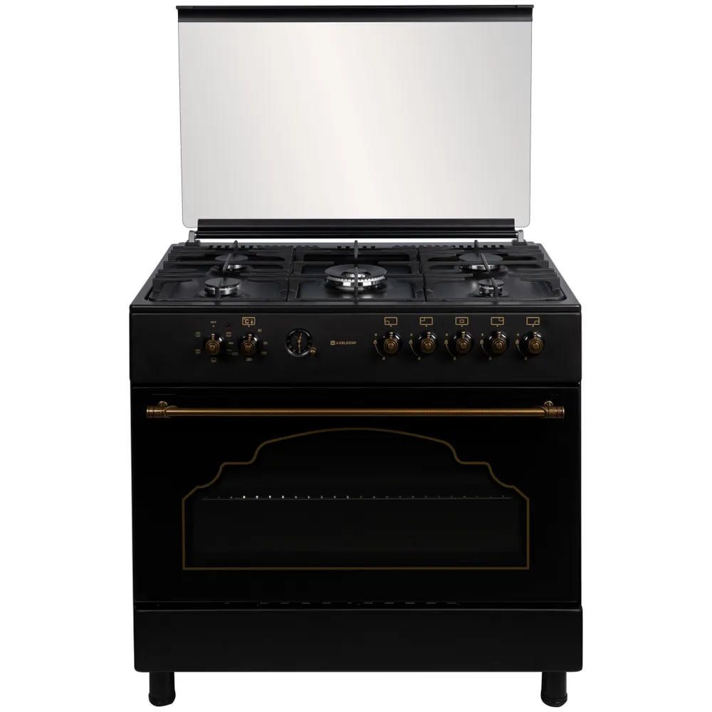 картинка Плита кухонная газо-электрическая Axeldorf FG-091-2 Retro Black 