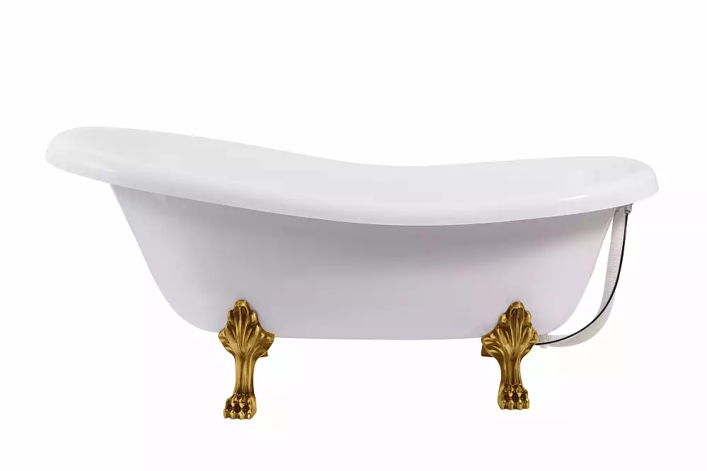 картинка Ванна Эдельвейс 170*78*75 каменная белая ножки золотые 1170WGEDE AQUA DE MARCO 