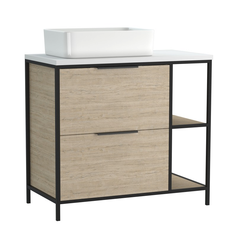 картинка Тумба под раковину напольная Bosquet 80 для Crea 50 дуб Cersanit 