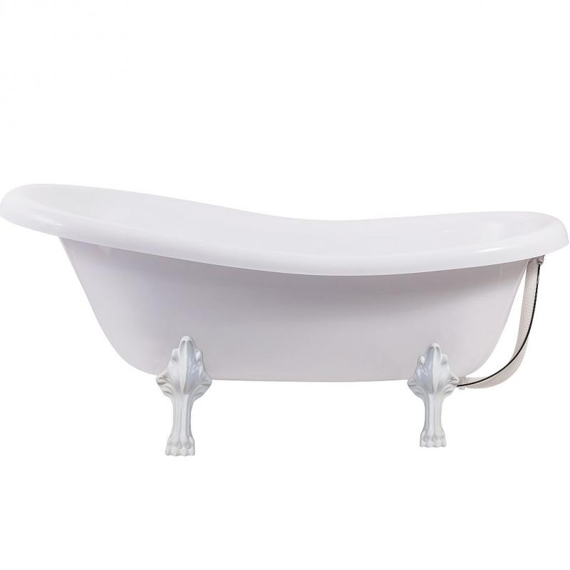 картинка Ванна Эдельвейс 170*78*75 каменная белая матовая черные ножки AQUA DE MARCO 