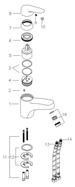 картинка Смеситель для раковины e.c.a Creavit 102108237 