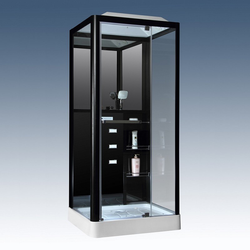 картинка Душ.кабина CS 126-3A R 90*100*215 см черная (правая) открывае слева направо, дверь распашная Loranto 