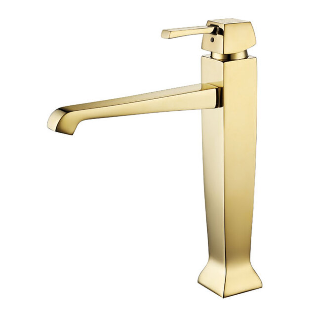 картинка Cмеситель высокий для умывальника, с д/к (золото) 50-023-ORO Caprigo 