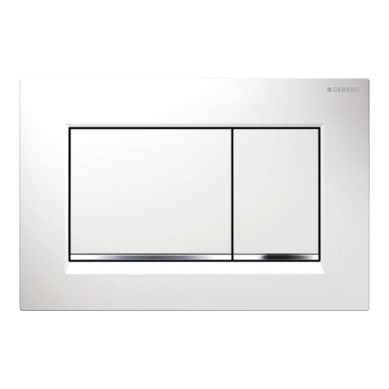 картинка Смывная клавиша Sigma30 двойной смыв белые позолота 115.883.KK.1 Geberit 