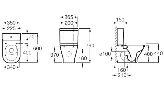 картинка Унитаз напольный The Gap Clean Rim Roca 