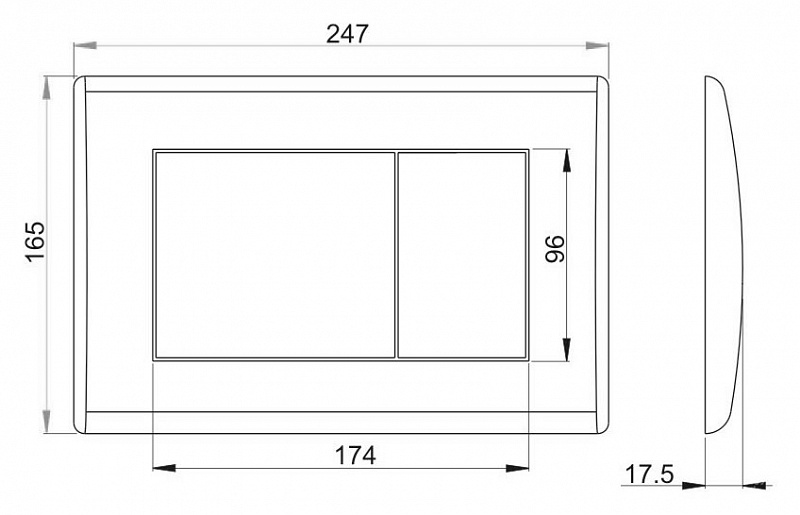 картинка Кнопка управления хром гланцевая М271 Alca plast 